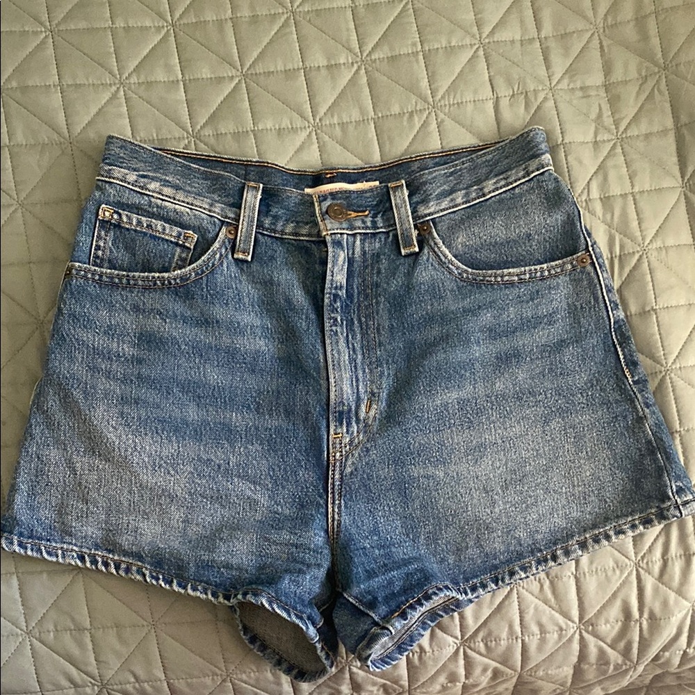 Levis Denim High Waisted Mom Shorts